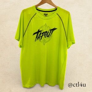 Tapout Men’s XL Performance Graphic Tee Neon Green Athletic Shirt